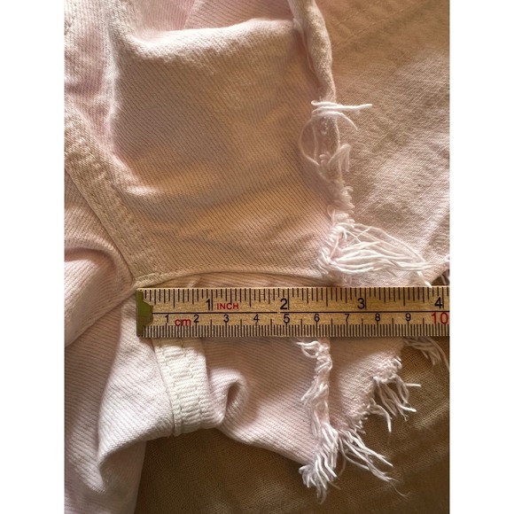 Madewell Denim Shorts High Waisted Frayed Hem Pink Raw Edge Casual Size 26 - Picture 6 of 6